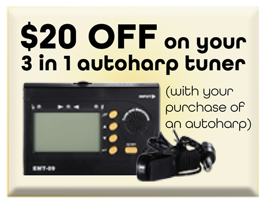 $20 off 3 in 1 Autoharp Tuner With your purchase of an Oscar Schmidt autoharp