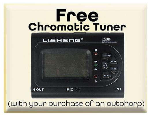 Free Chromatic Tuner With your purchase of an Oscar Schmidt autoharp